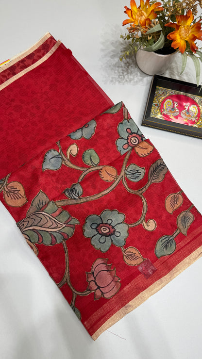 Kalamkari Applique Saree