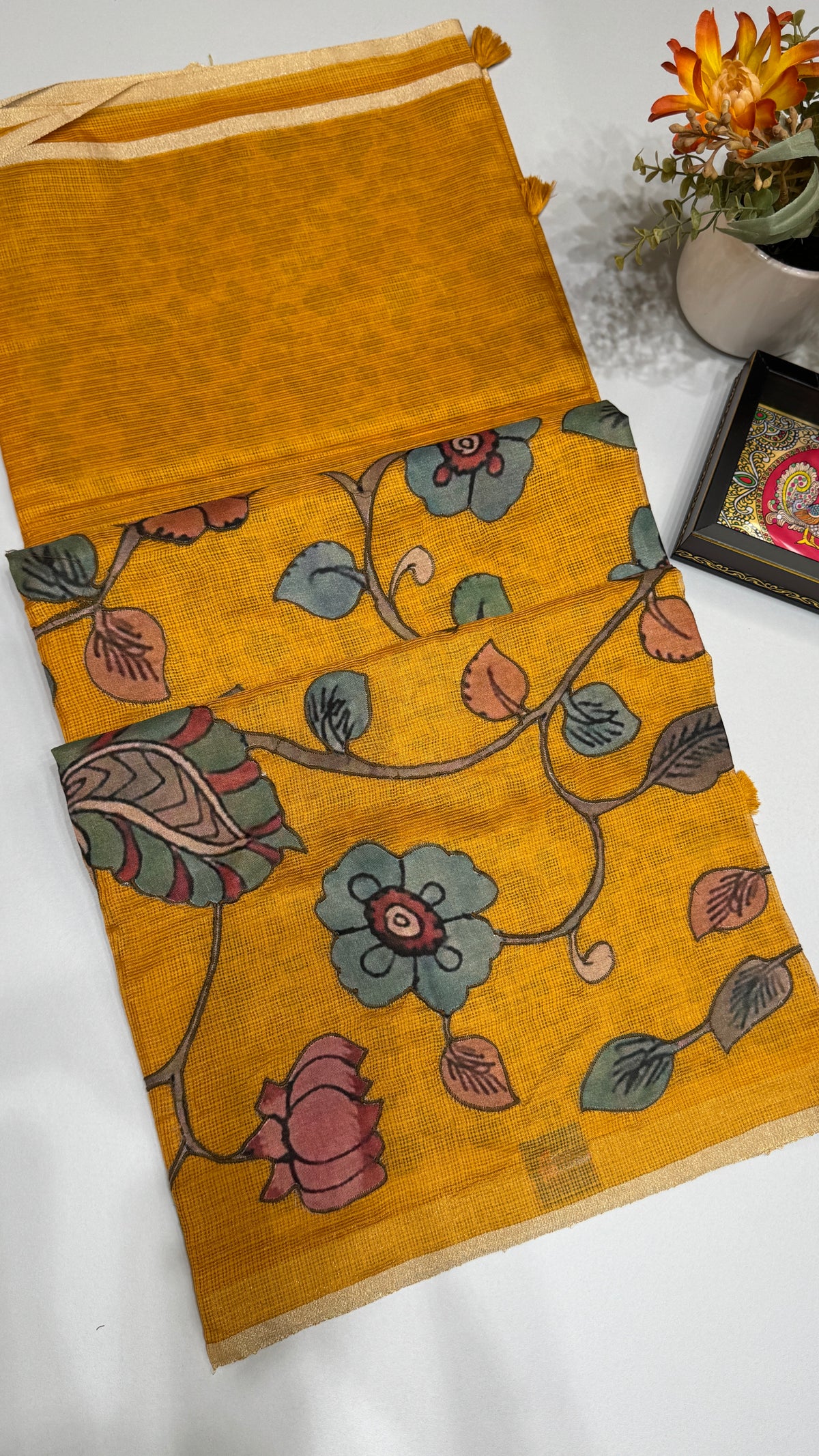 Kalamkari Applique Saree