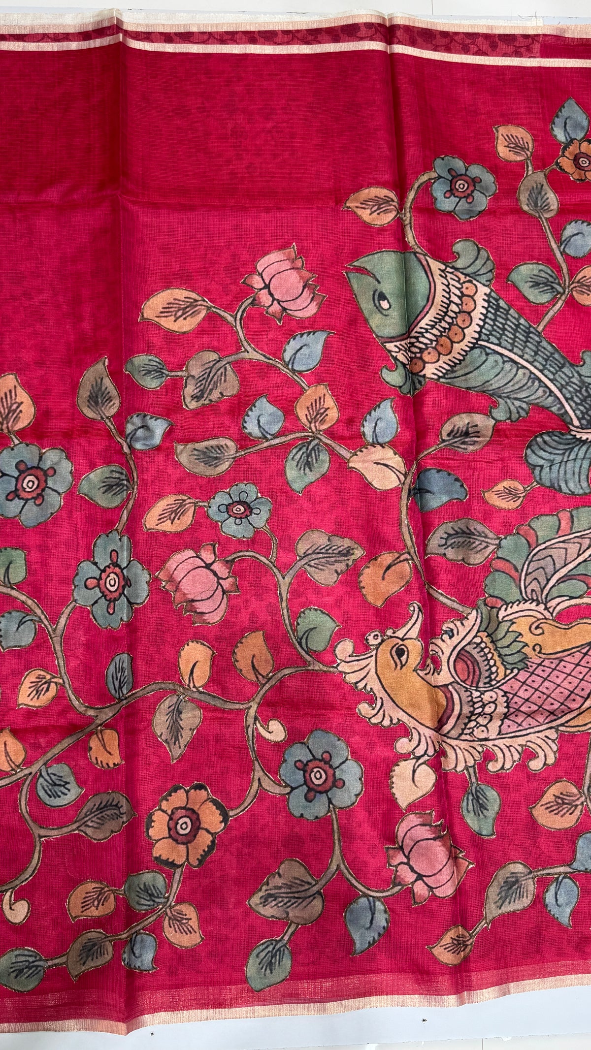 Kalamkari Applique Saree