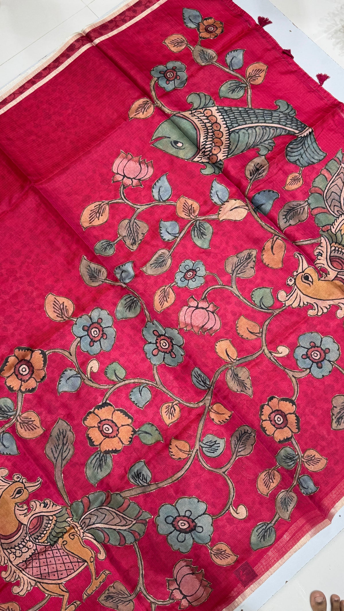 Kalamkari Applique Saree