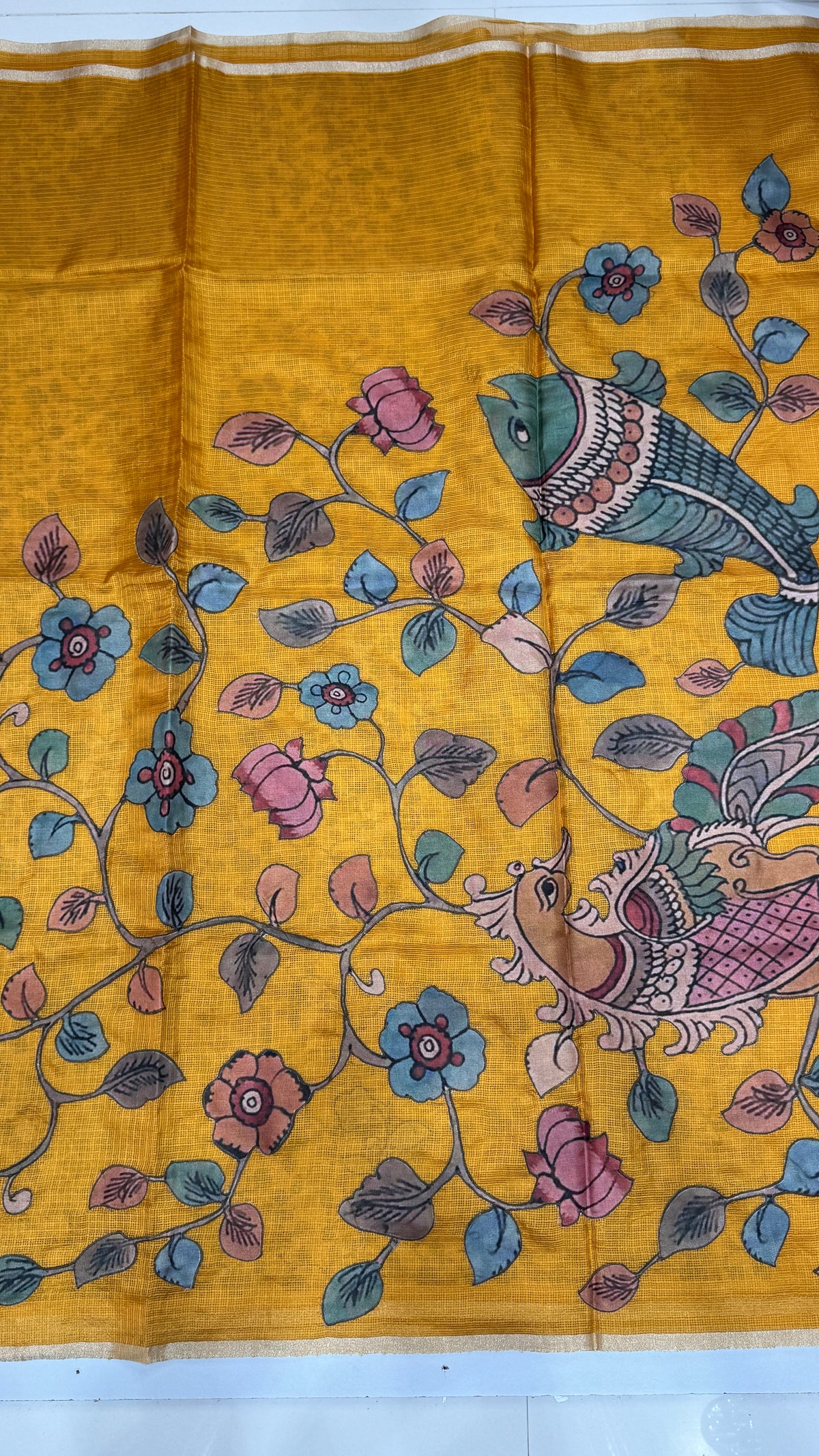 Kalamkari Applique Saree