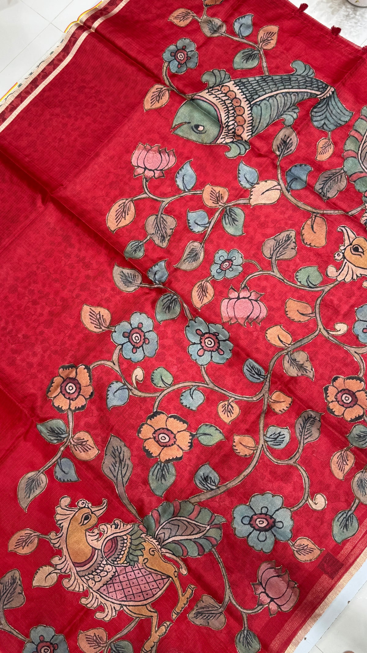 Kalamkari Applique Saree