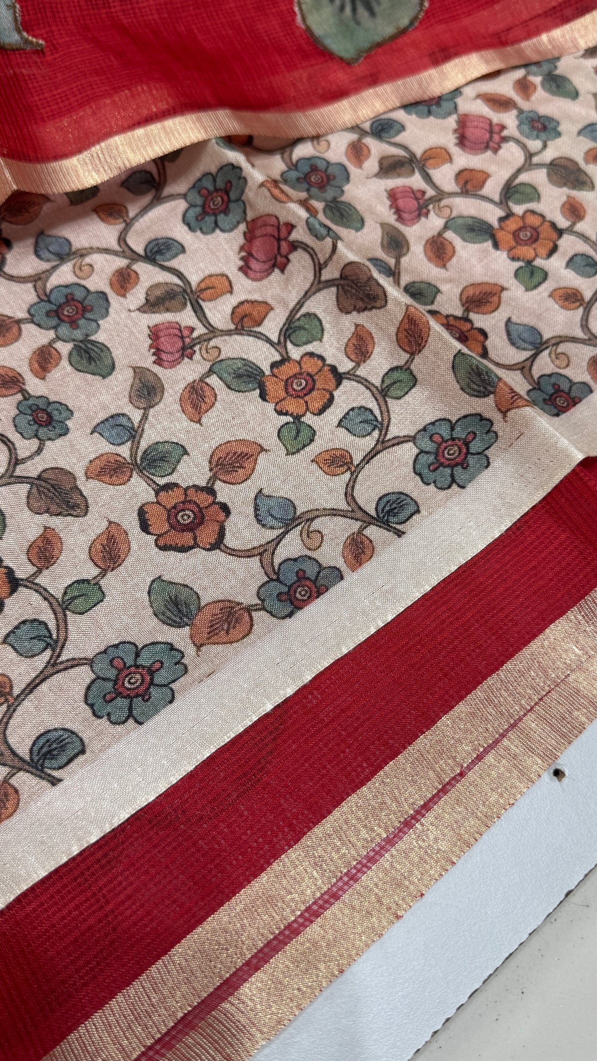 Kalamkari Applique Saree