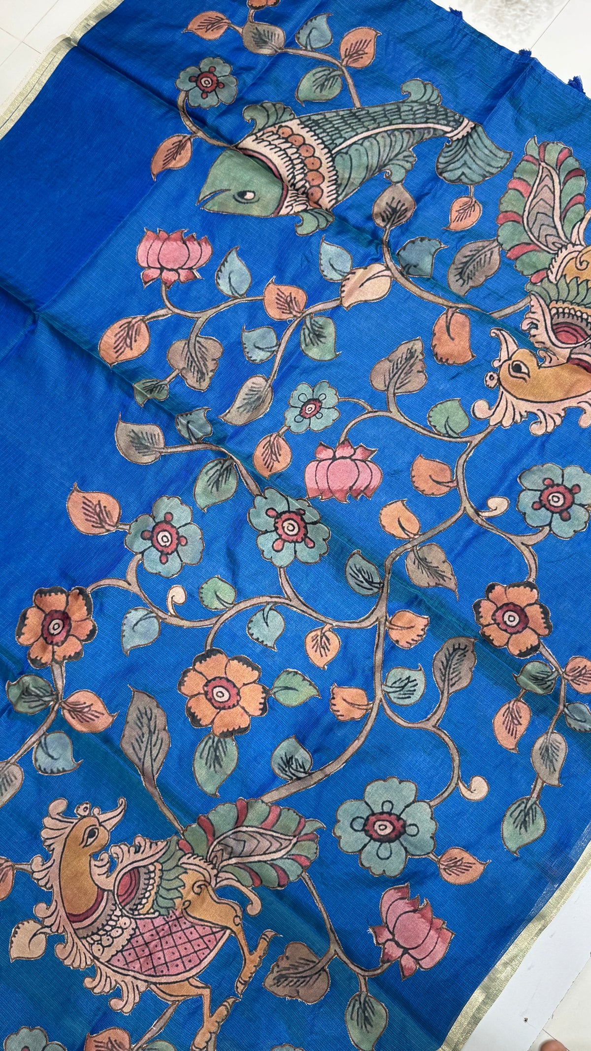 Kalamkari Applique Saree