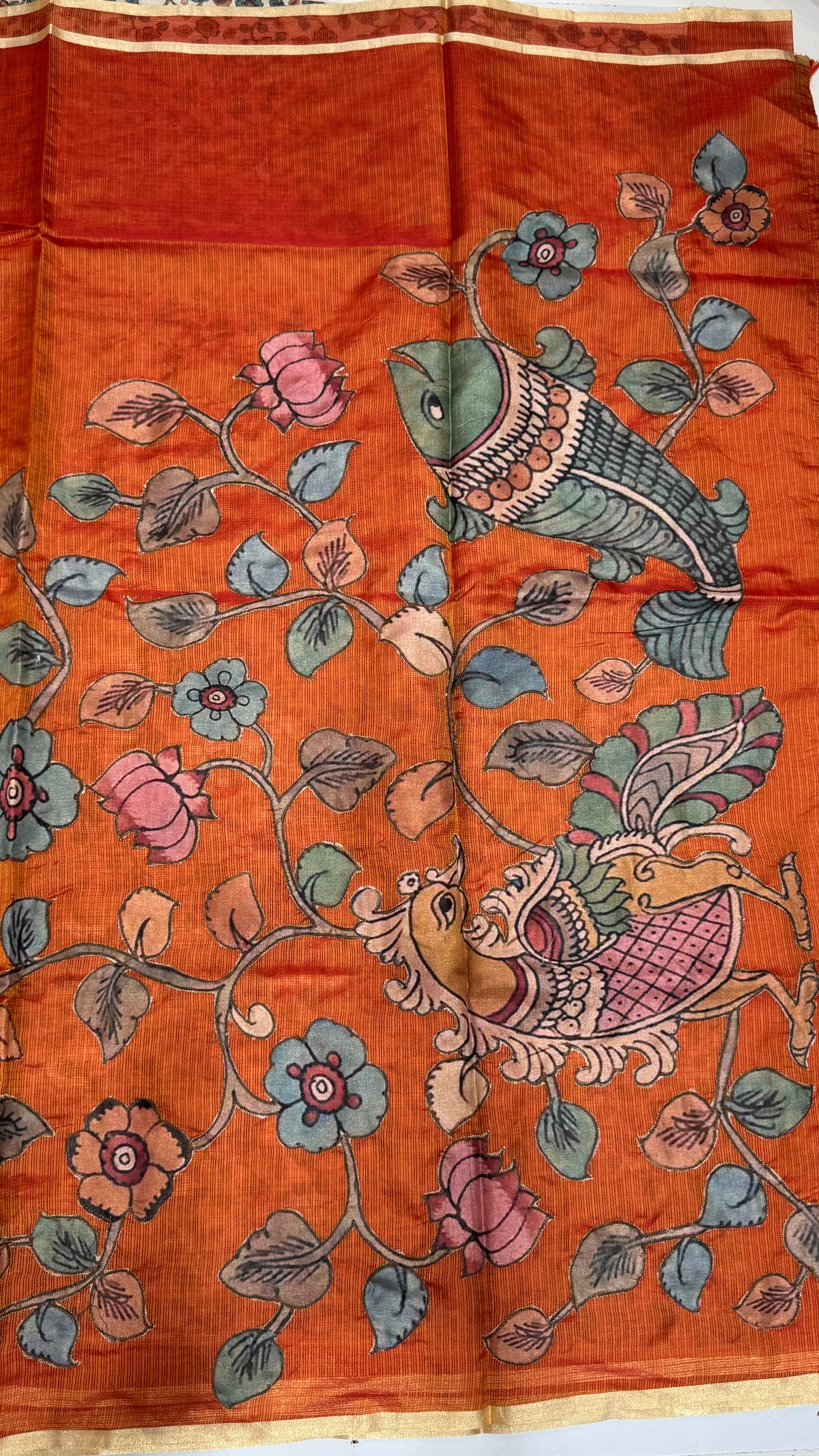 Kalamkari Applique Saree