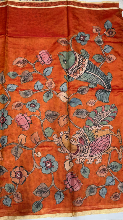 Kalamkari Applique Saree