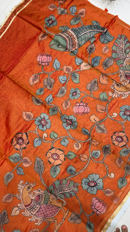 Kalamkari Applique Saree