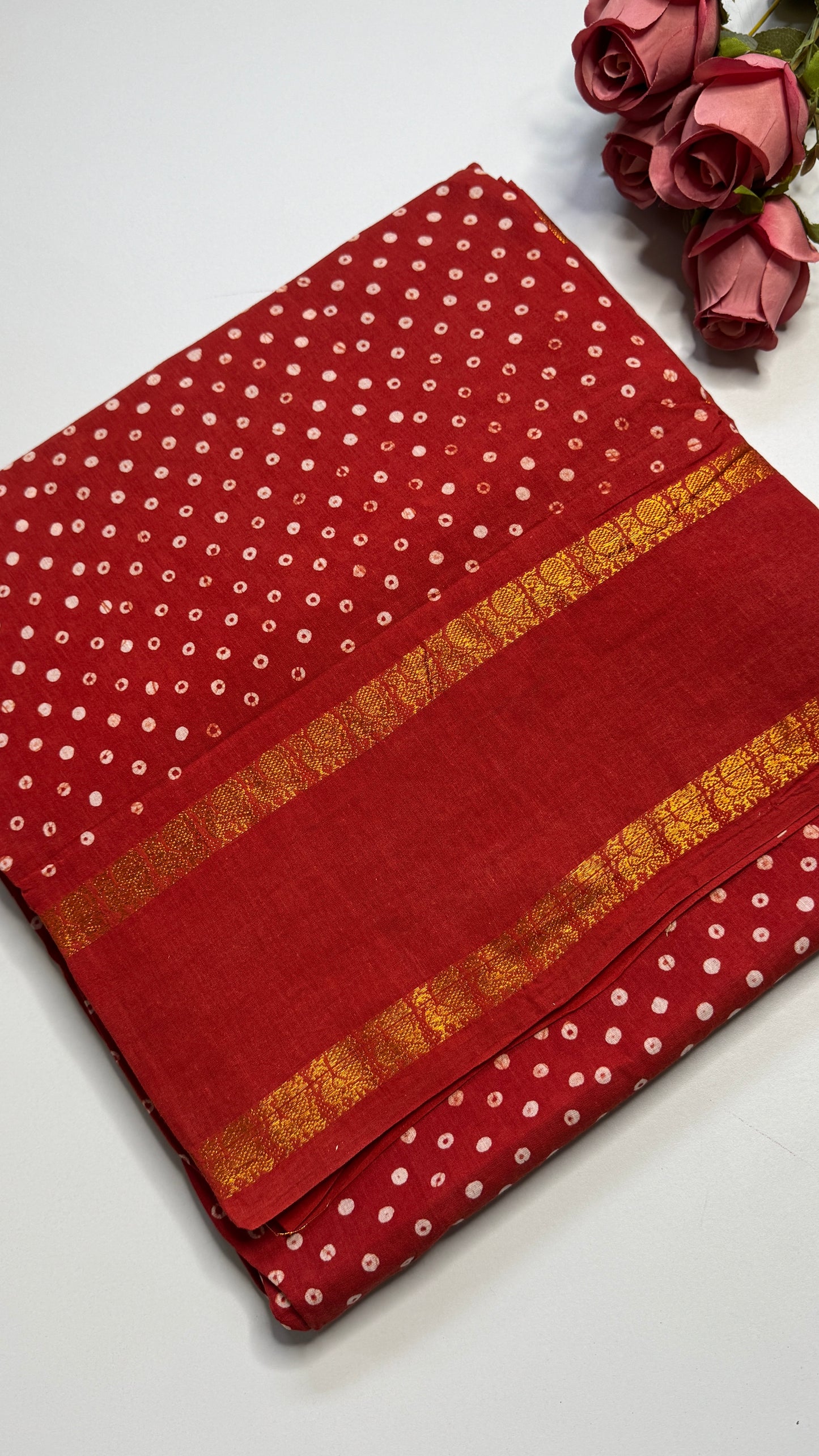 Hand Blocked Sugundi Saree