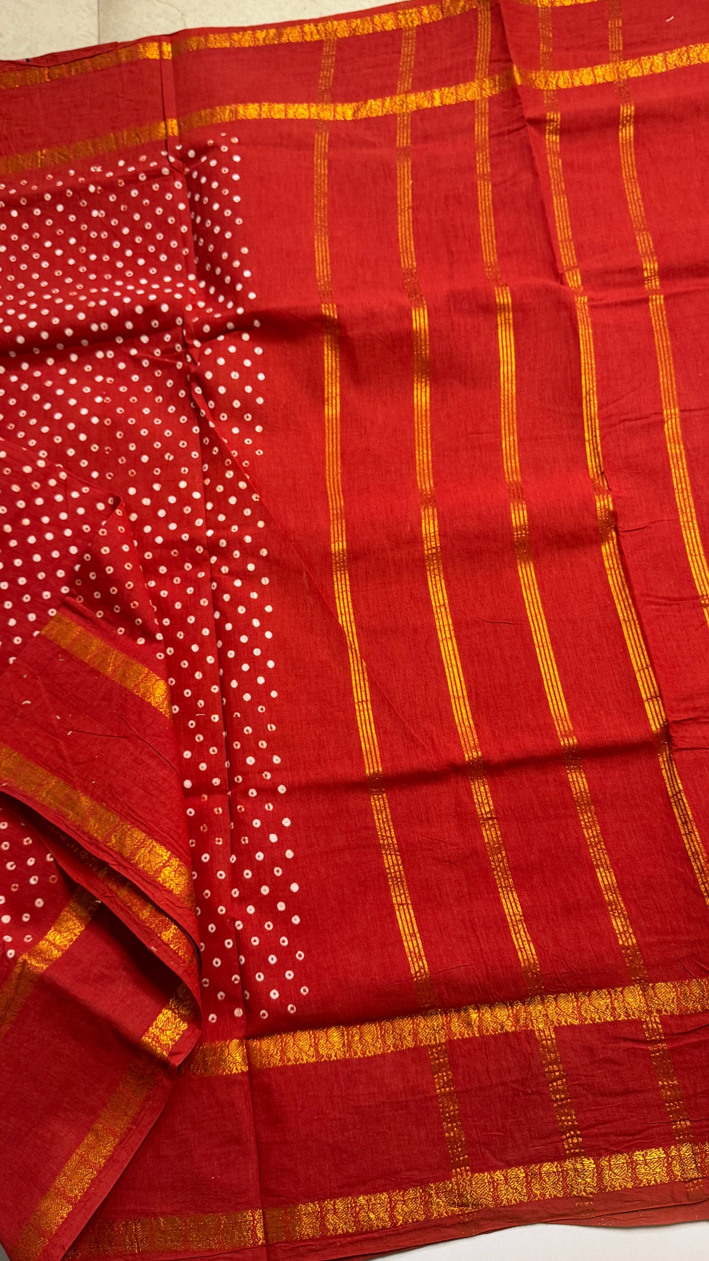 Hand Blocked Sugundi Saree