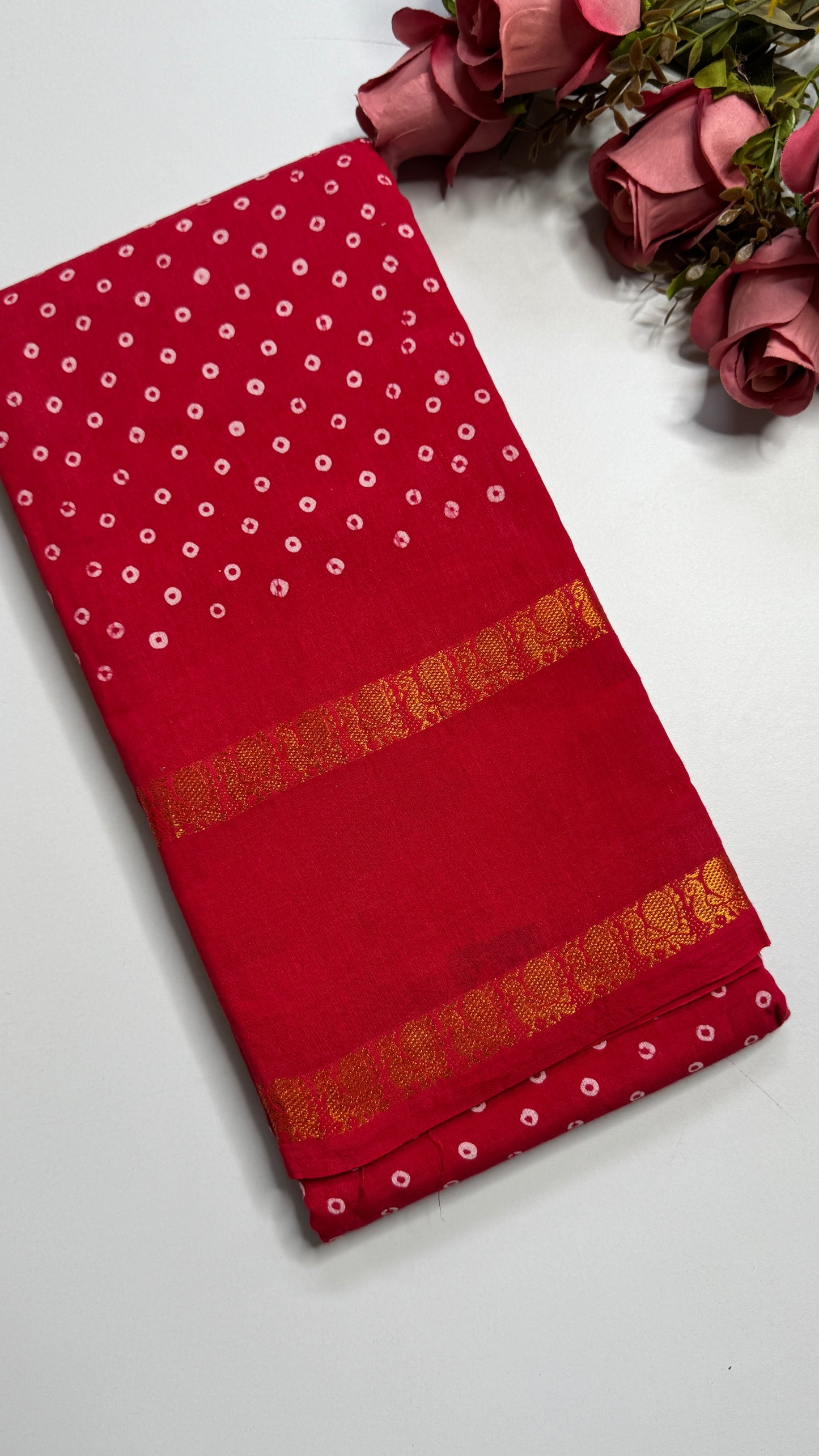 Hand Blocked Sugundi Saree
