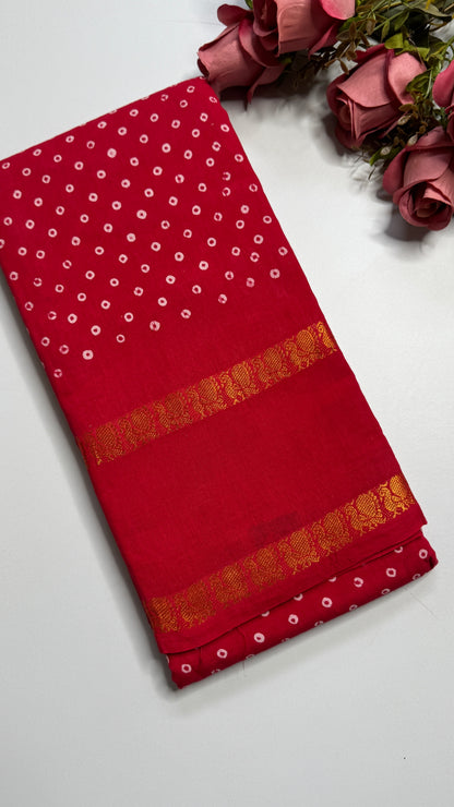 Hand Blocked Sugundi Saree