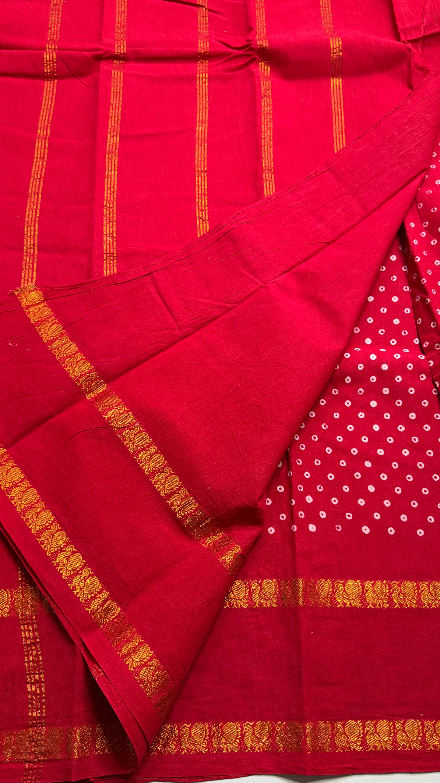Hand Blocked Sugundi Saree