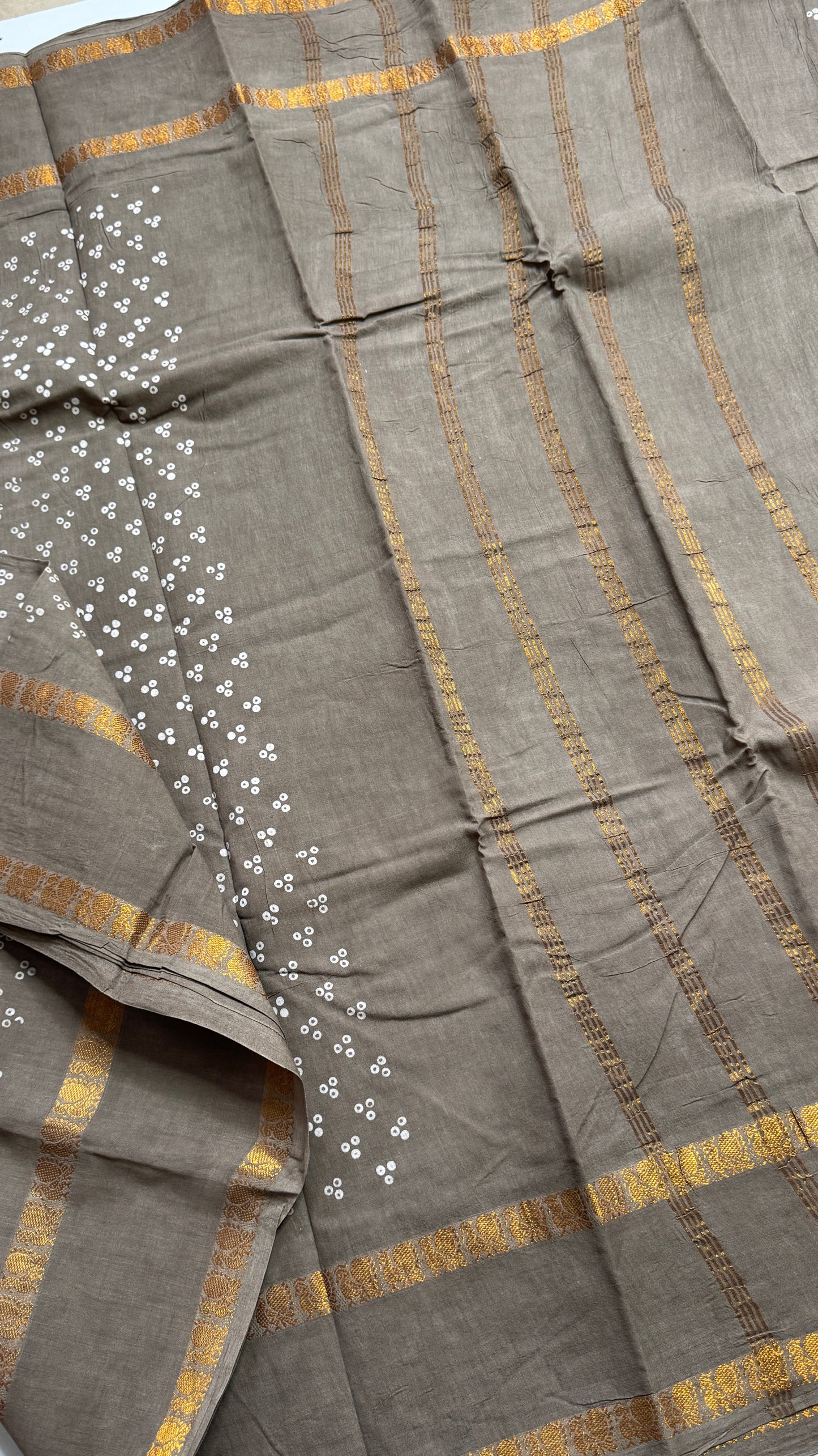 Hand Blocked Sugundi Saree