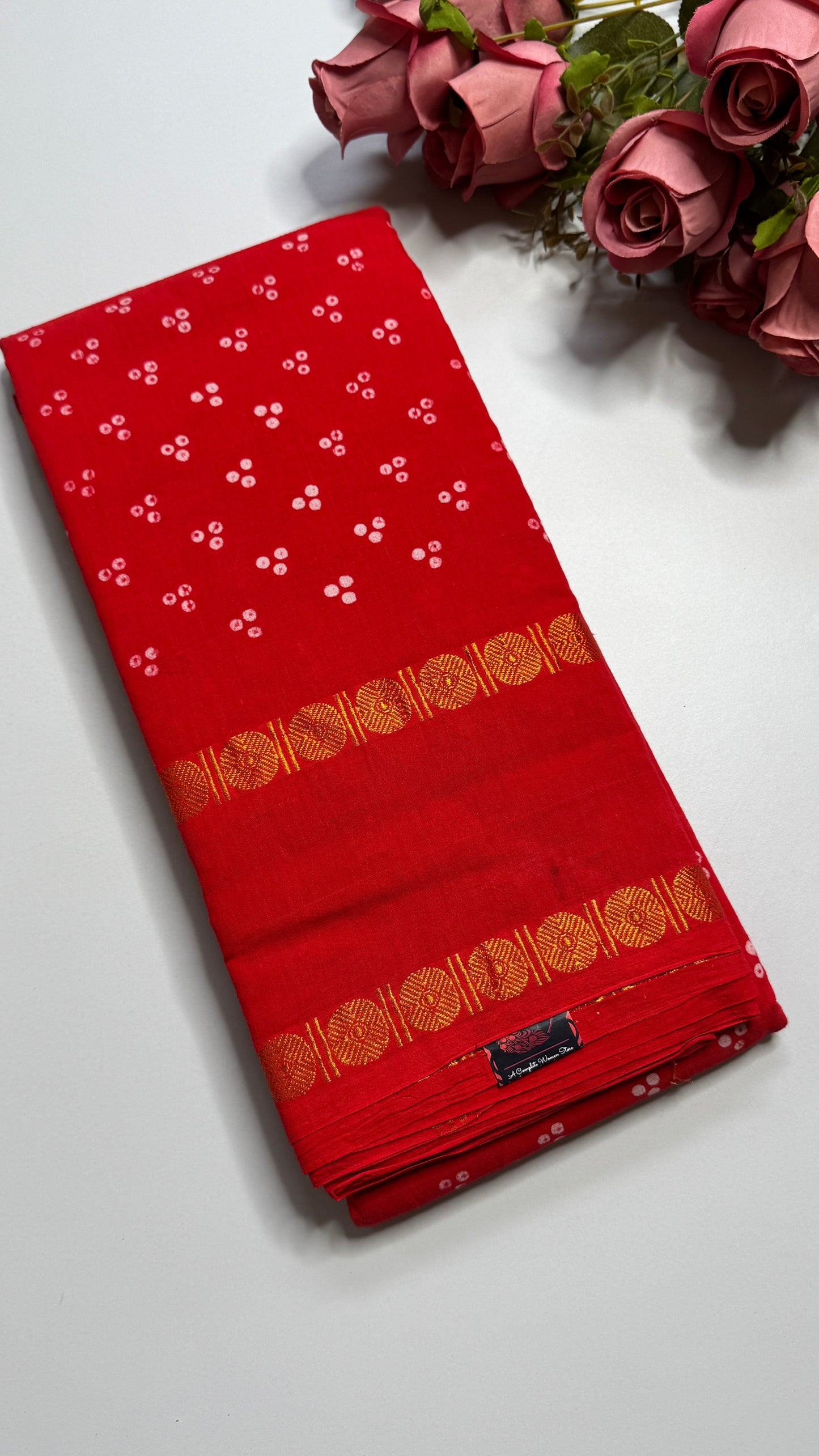 Hand Blocked Sugundi Saree