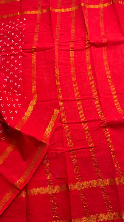 Hand Blocked Sugundi Saree