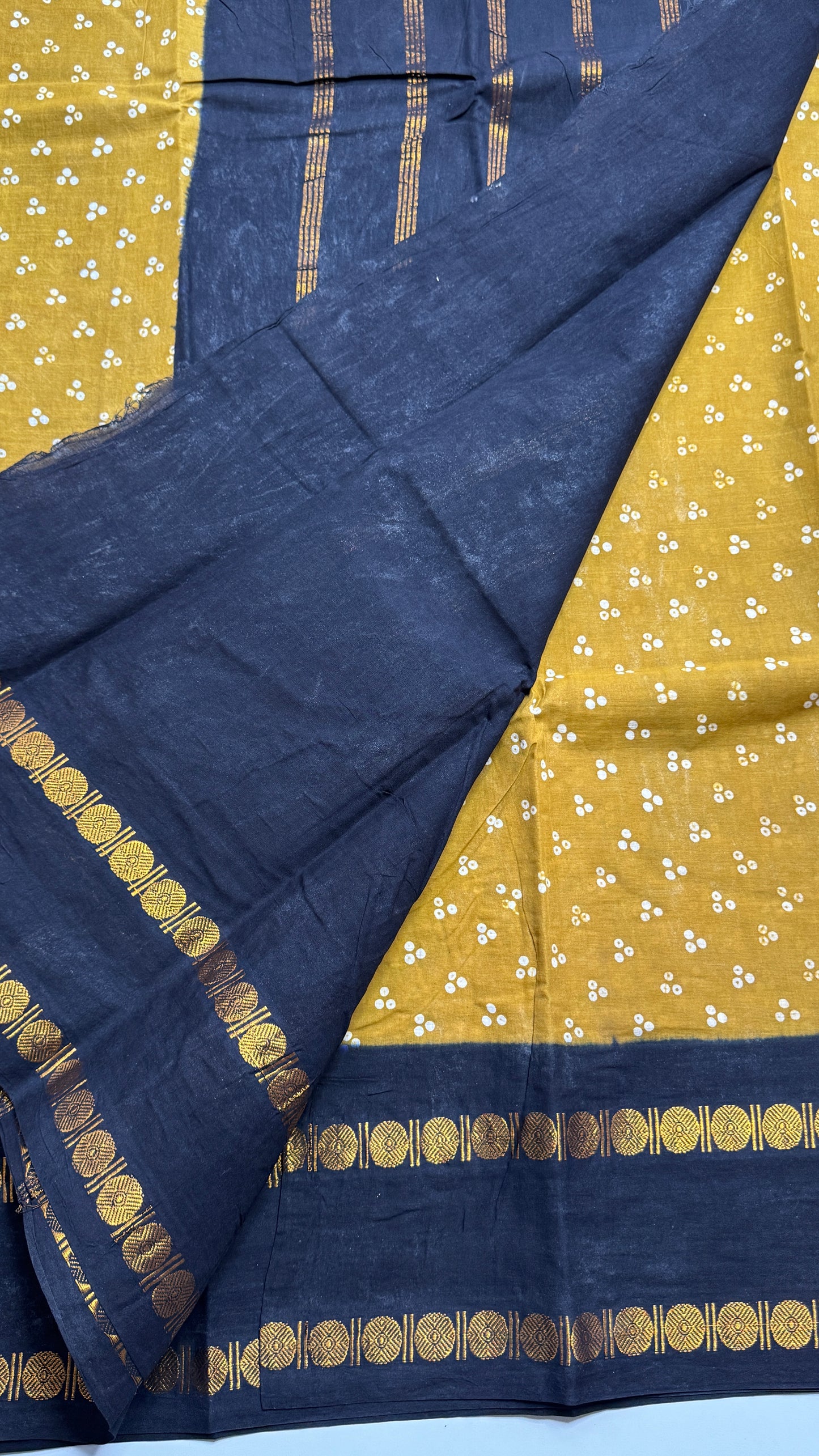 Hand Blocked Sugundi Saree
