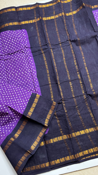 Hand Blocked Sugundi Saree