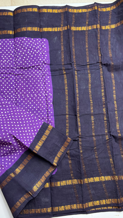 Hand Blocked Sugundi Saree
