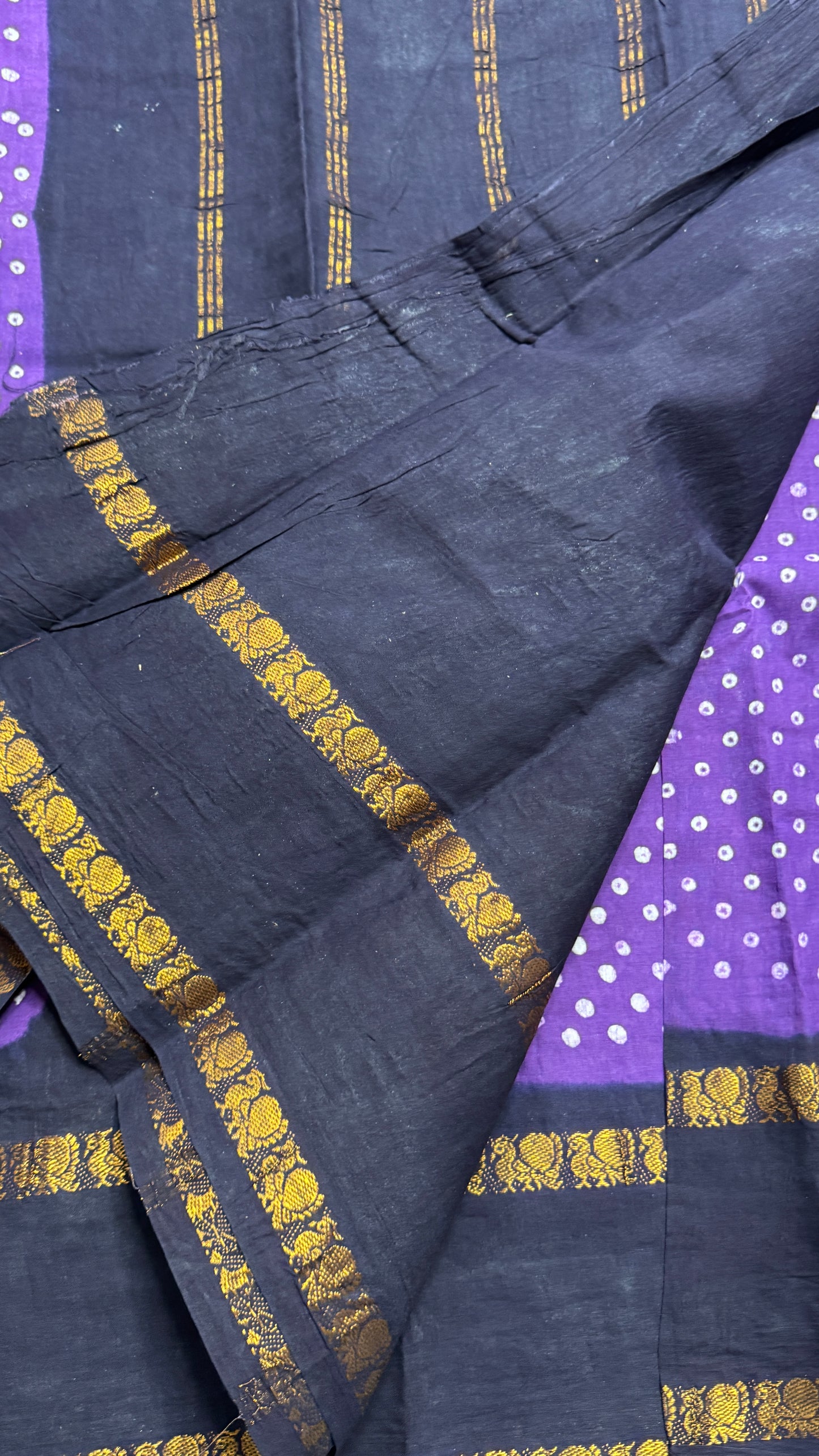 Hand Blocked Sugundi Saree