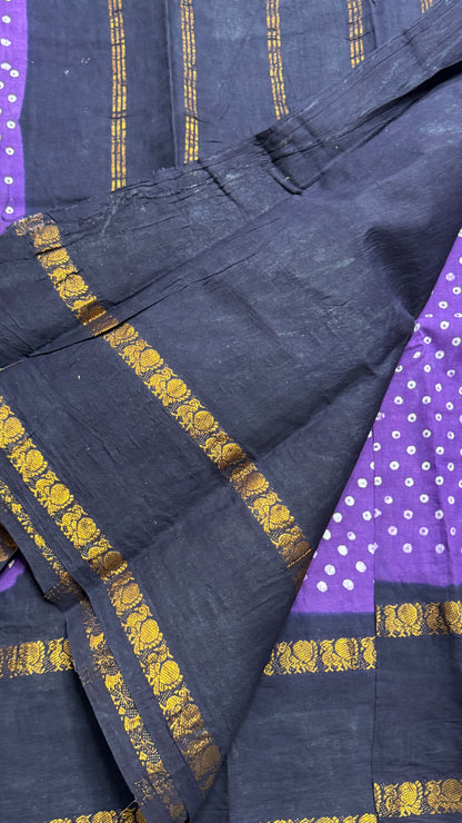 Hand Blocked Sugundi Saree