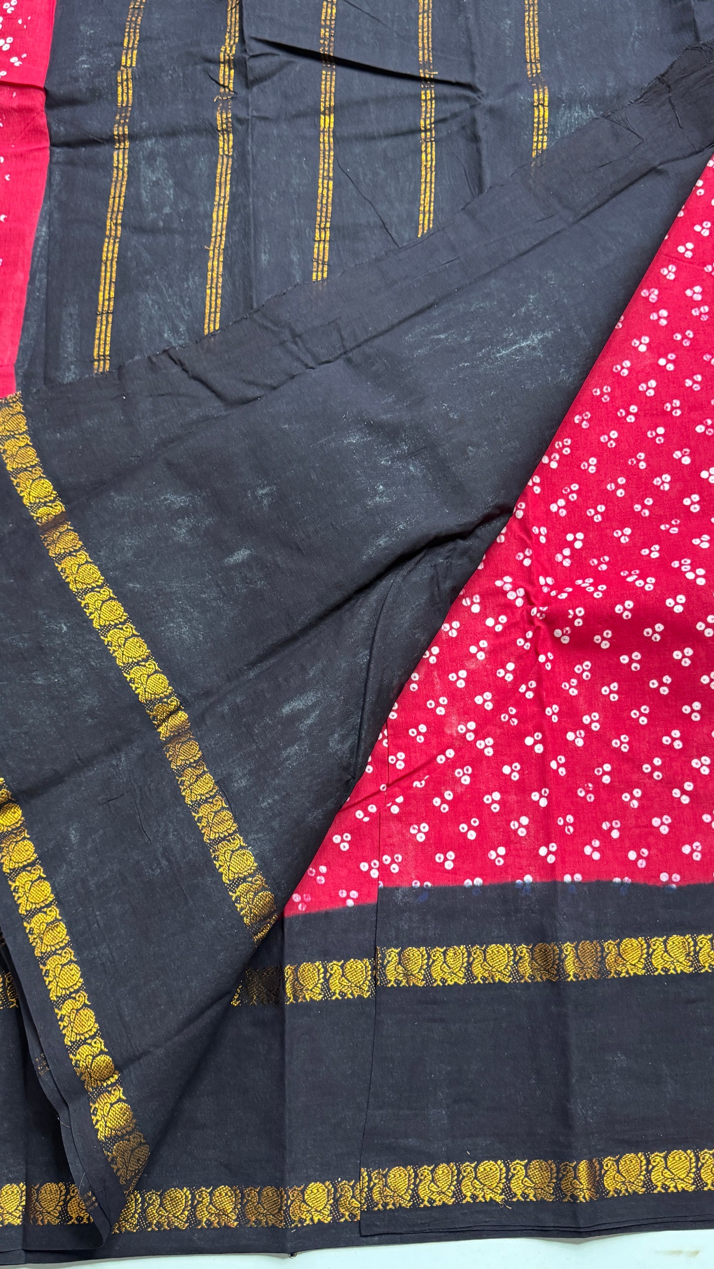 Hand Blocked Sugundi Saree