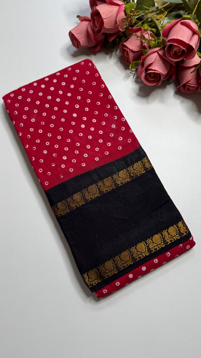 Hand Blocked Sugundi Saree