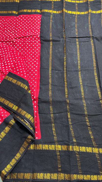 Hand Blocked Sugundi Saree
