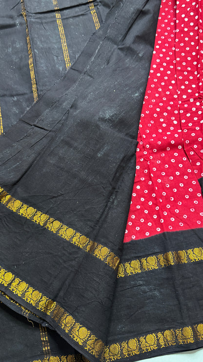 Hand Blocked Sugundi Saree