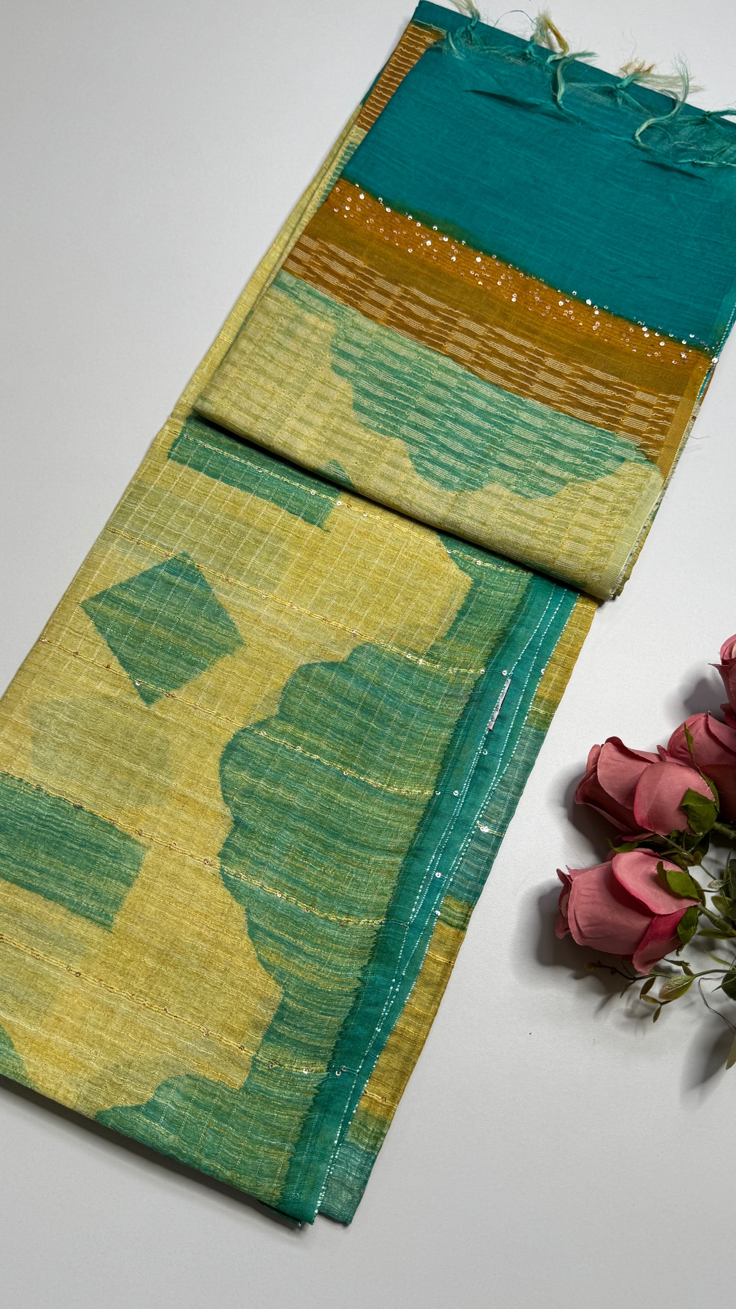 Rangkat Pattern Semi Tussar Saree