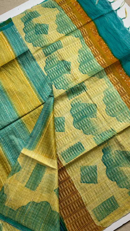 Rangkat Pattern Semi Tussar Saree