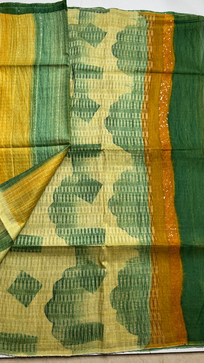Rangkat Pattern Semi Tussar Saree