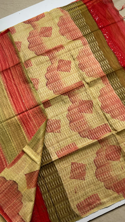Rangkat Pattern Semi Tussar Saree