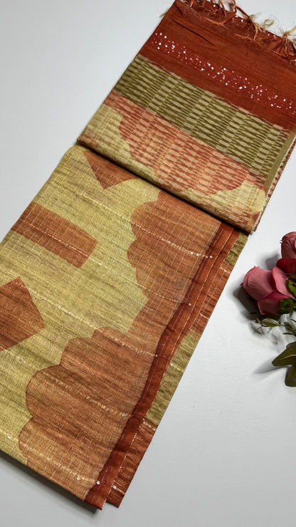 Rangkat Pattern Semi Tussar Saree