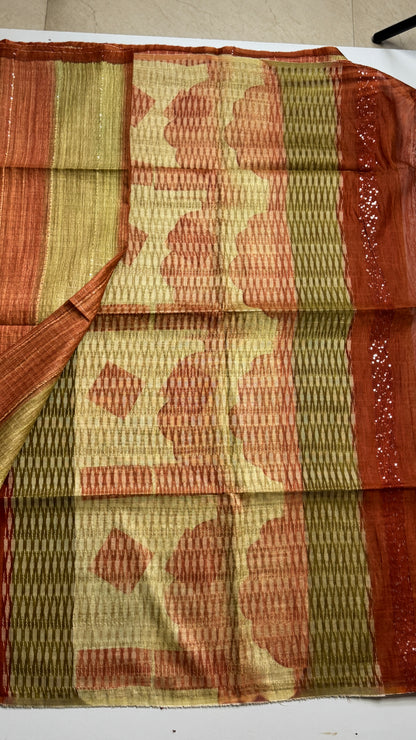 Rangkat Pattern Semi Tussar Saree