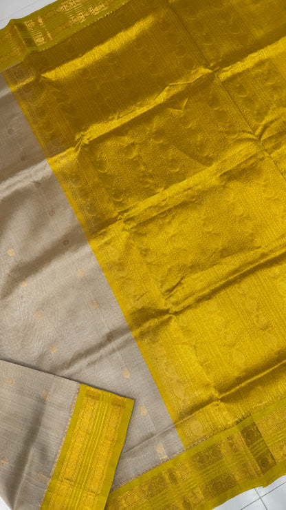 Butta Pure Silk Cotton Saree with Korvai Border
