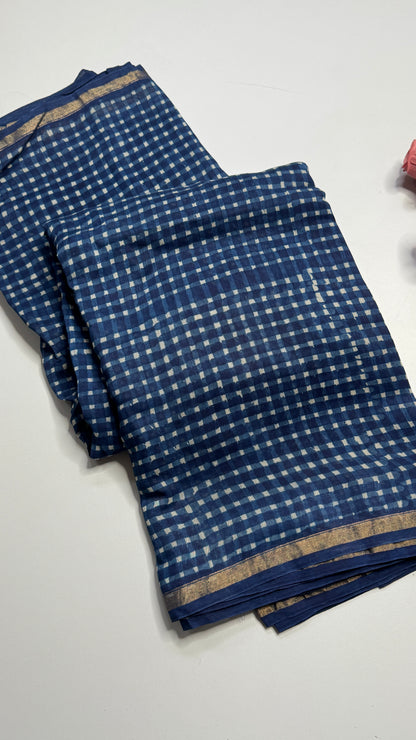 Block Printed Chanderi Silk Saree