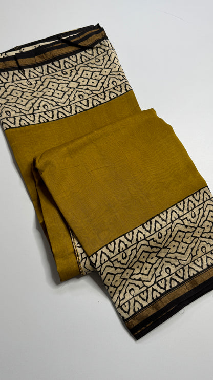 Block Printed Chanderi Silk Saree