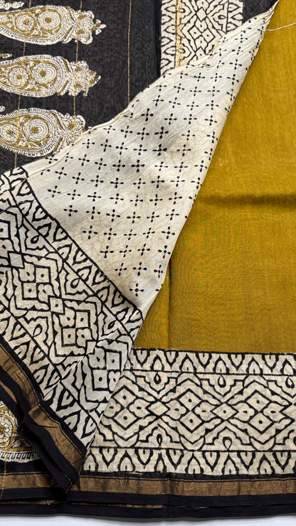 Block Printed Chanderi Silk Saree