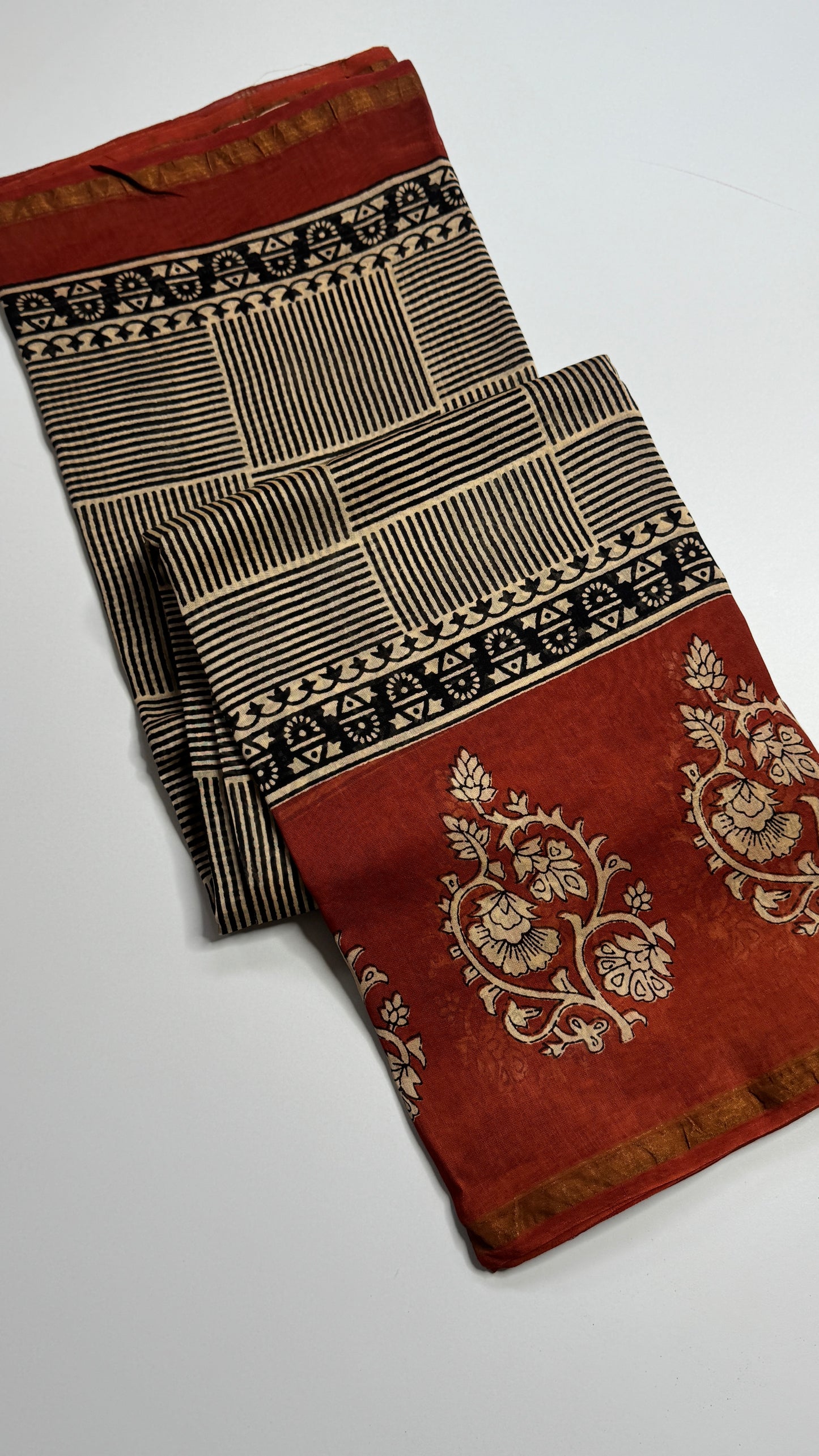 Block Printed Chanderi Silk Saree