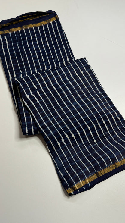 Block Printed Chanderi Silk Saree