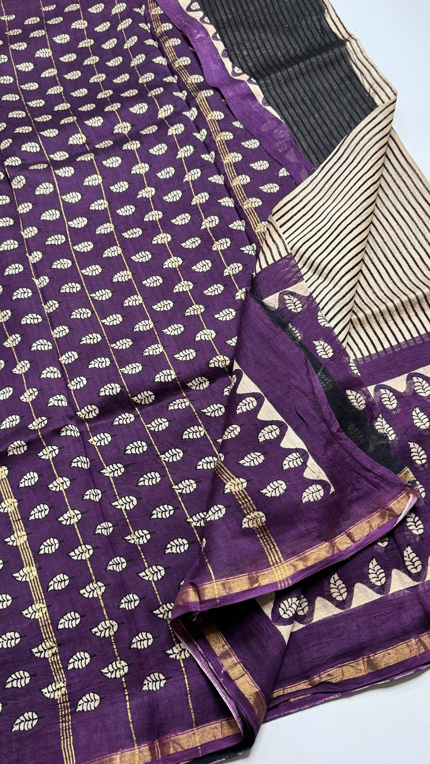 Block Printed Chanderi Silk Saree