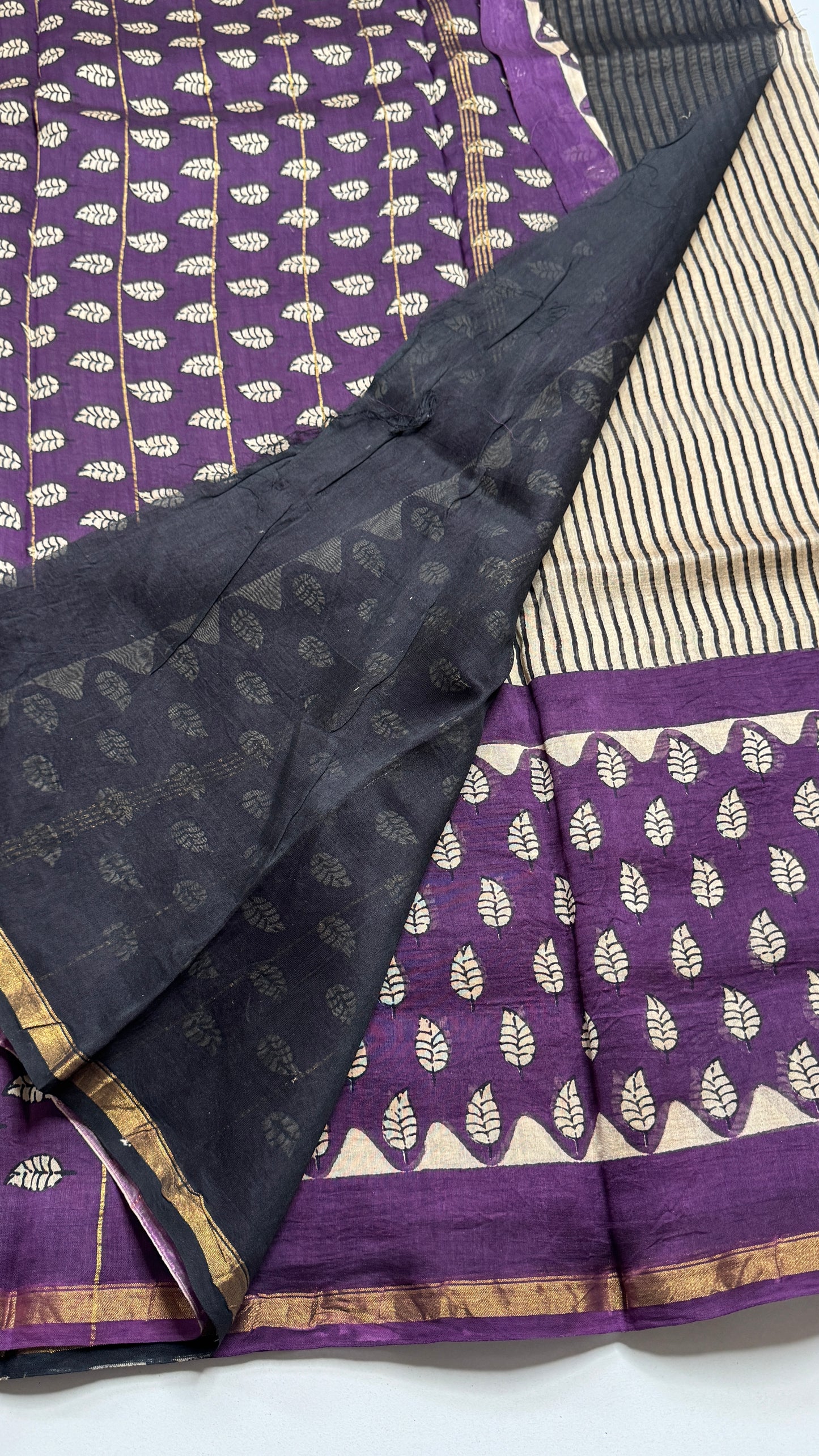 Block Printed Chanderi Silk Saree