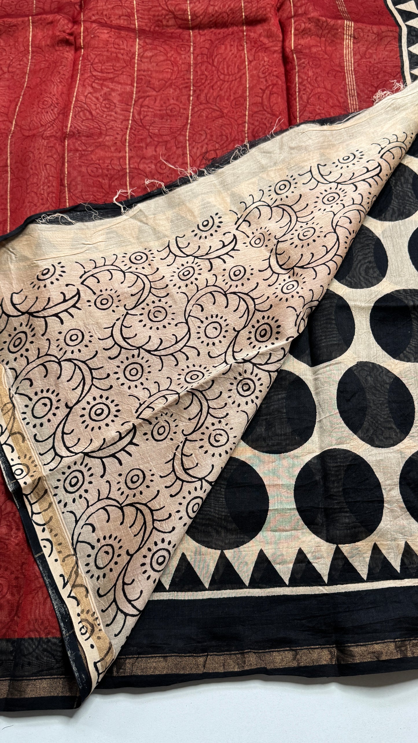Block Printed Chanderi Silk Saree