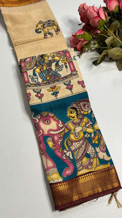 Kalamkari Chennuri Silk Saree