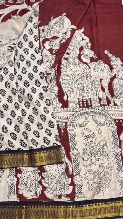 Kalamkari Chennuri Silk Saree