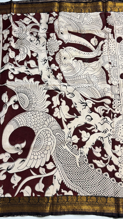 Kalamkari Chennuri Silk Saree