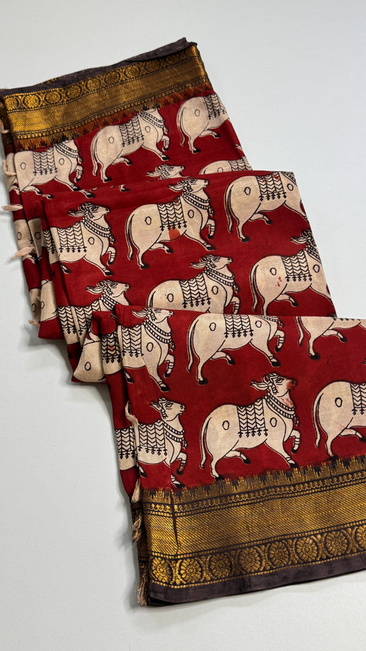 Kalamkari Chennuri Silk Saree