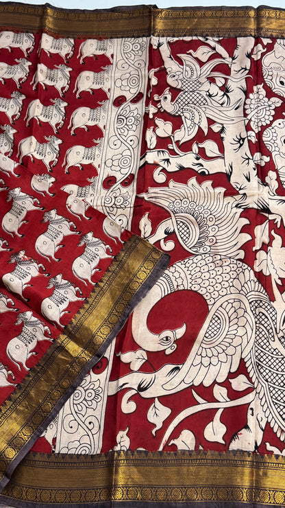 Kalamkari Chennuri Silk Saree