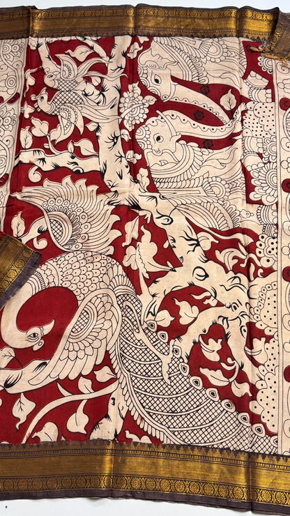 Kalamkari Chennuri Silk Saree
