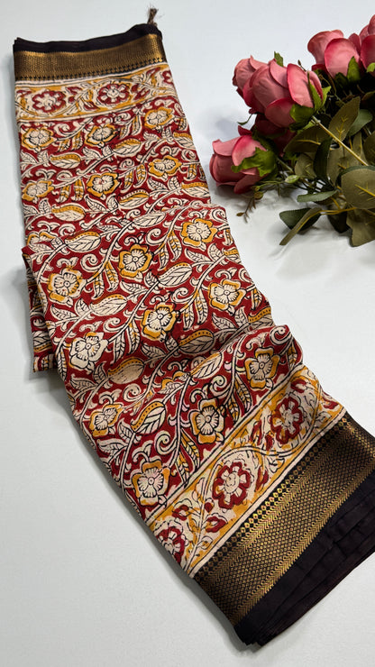 Kalamkari Chennuri Silk Saree